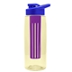 the flair - 26 oz transparent tritan(tm) bottle with drink thru lid, large infuser, and digital imprint