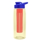 the flair - 26 oz transparent tritan(tm) bottle with drink thru lid, large infuser, and digital imprint