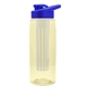 the flair - 26 oz transparent tritan(tm) bottle with drink thru lid, large infuser, and digital imprint