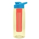 the flair - 26 oz transparent tritan(tm) bottle with drink thru lid, large infuser, and digital imprint