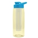 the flair - 26 oz transparent tritan(tm) bottle with drink thru lid, large infuser, and digital imprint