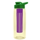 the flair - 26 oz transparent tritan(tm) bottle with drink thru lid, large infuser, and digital imprint
