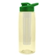 the flair - 26 oz transparent tritan(tm) bottle with drink thru lid, large infuser, and digital imprint