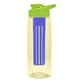 the flair - 26 oz transparent tritan(tm) bottle with drink thru lid, large infuser, and digital imprint