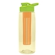 the flair - 26 oz transparent tritan(tm) bottle with drink thru lid, large infuser, and digital imprint