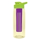 the flair - 26 oz transparent tritan(tm) bottle with drink thru lid, large infuser, and digital imprint