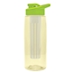 the flair - 26 oz transparent tritan(tm) bottle with drink thru lid, large infuser, and digital imprint