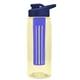 the flair - 26 oz transparent tritan(tm) bottle with drink thru lid, large infuser, and digital imprint