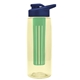 the flair - 26 oz transparent tritan(tm) bottle with drink thru lid, large infuser, and digital imprint