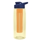 the flair - 26 oz transparent tritan(tm) bottle with drink thru lid, large infuser, and digital imprint