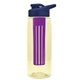 the flair - 26 oz transparent tritan(tm) bottle with drink thru lid, large infuser, and digital imprint