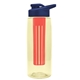 the flair - 26 oz transparent tritan(tm) bottle with drink thru lid, large infuser, and digital imprint