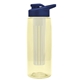 the flair - 26 oz transparent tritan(tm) bottle with drink thru lid, large infuser, and digital imprint