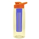 the flair - 26 oz transparent tritan(tm) bottle with drink thru lid, large infuser, and digital imprint