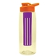 the flair - 26 oz transparent tritan(tm) bottle with drink thru lid, large infuser, and digital imprint