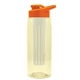 the flair - 26 oz transparent tritan(tm) bottle with drink thru lid, large infuser, and digital imprint