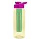 the flair - 26 oz transparent tritan(tm) bottle with drink thru lid, large infuser, and digital imprint