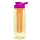 the flair - 26 oz transparent tritan(tm) bottle with drink thru lid, large infuser, and digital imprint