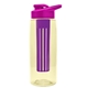 the flair - 26 oz transparent tritan(tm) bottle with drink thru lid, large infuser, and digital imprint