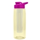 the flair - 26 oz transparent tritan(tm) bottle with drink thru lid, large infuser, and digital imprint
