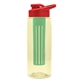 the flair - 26 oz transparent tritan(tm) bottle with drink thru lid, large infuser, and digital imprint