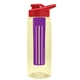 the flair - 26 oz transparent tritan(tm) bottle with drink thru lid, large infuser, and digital imprint