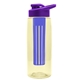 the flair - 26 oz transparent tritan(tm) bottle with drink thru lid, large infuser, and digital imprint