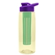 the flair - 26 oz transparent tritan(tm) bottle with drink thru lid, large infuser, and digital imprint