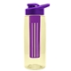 the flair - 26 oz transparent tritan(tm) bottle with drink thru lid, large infuser, and digital imprint