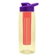 the flair - 26 oz transparent tritan(tm) bottle with drink thru lid, large infuser, and digital imprint