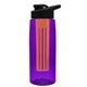 the flair - 26 oz transparent tritan(tm) bottle with drink thru lid, large infuser, and digital imprint