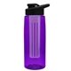 the flair - 26 oz transparent tritan(tm) bottle with drink thru lid, large infuser, and digital imprint