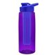 the flair - 26 oz transparent tritan(tm) bottle with drink thru lid, large infuser, and digital imprint
