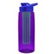 the flair - 26 oz transparent tritan(tm) bottle with drink thru lid, large infuser, and digital imprint