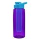 the flair - 26 oz transparent tritan(tm) bottle with drink thru lid, large infuser, and digital imprint