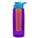 the flair - 26 oz transparent tritan(tm) bottle with drink thru lid, large infuser, and digital imprint