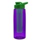 the flair - 26 oz transparent tritan(tm) bottle with drink thru lid, large infuser, and digital imprint