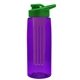 the flair - 26 oz transparent tritan(tm) bottle with drink thru lid, large infuser, and digital imprint