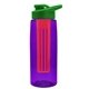 the flair - 26 oz transparent tritan(tm) bottle with drink thru lid, large infuser, and digital imprint