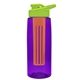 the flair - 26 oz transparent tritan(tm) bottle with drink thru lid, large infuser, and digital imprint