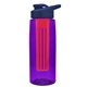 the flair - 26 oz transparent tritan(tm) bottle with drink thru lid, large infuser, and digital imprint
