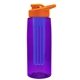 the flair - 26 oz transparent tritan(tm) bottle with drink thru lid, large infuser, and digital imprint