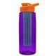 the flair - 26 oz transparent tritan(tm) bottle with drink thru lid, large infuser, and digital imprint