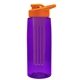 the flair - 26 oz transparent tritan(tm) bottle with drink thru lid, large infuser, and digital imprint