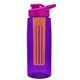 the flair - 26 oz transparent tritan(tm) bottle with drink thru lid, large infuser, and digital imprint