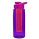the flair - 26 oz transparent tritan(tm) bottle with drink thru lid, large infuser, and digital imprint