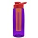 the flair - 26 oz transparent tritan(tm) bottle with drink thru lid, large infuser, and digital imprint