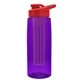 the flair - 26 oz transparent tritan(tm) bottle with drink thru lid, large infuser, and digital imprint