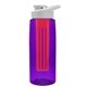 the flair - 26 oz transparent tritan(tm) bottle with drink thru lid, large infuser, and digital imprint