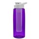the flair - 26 oz transparent tritan(tm) bottle with drink thru lid, large infuser, and digital imprint